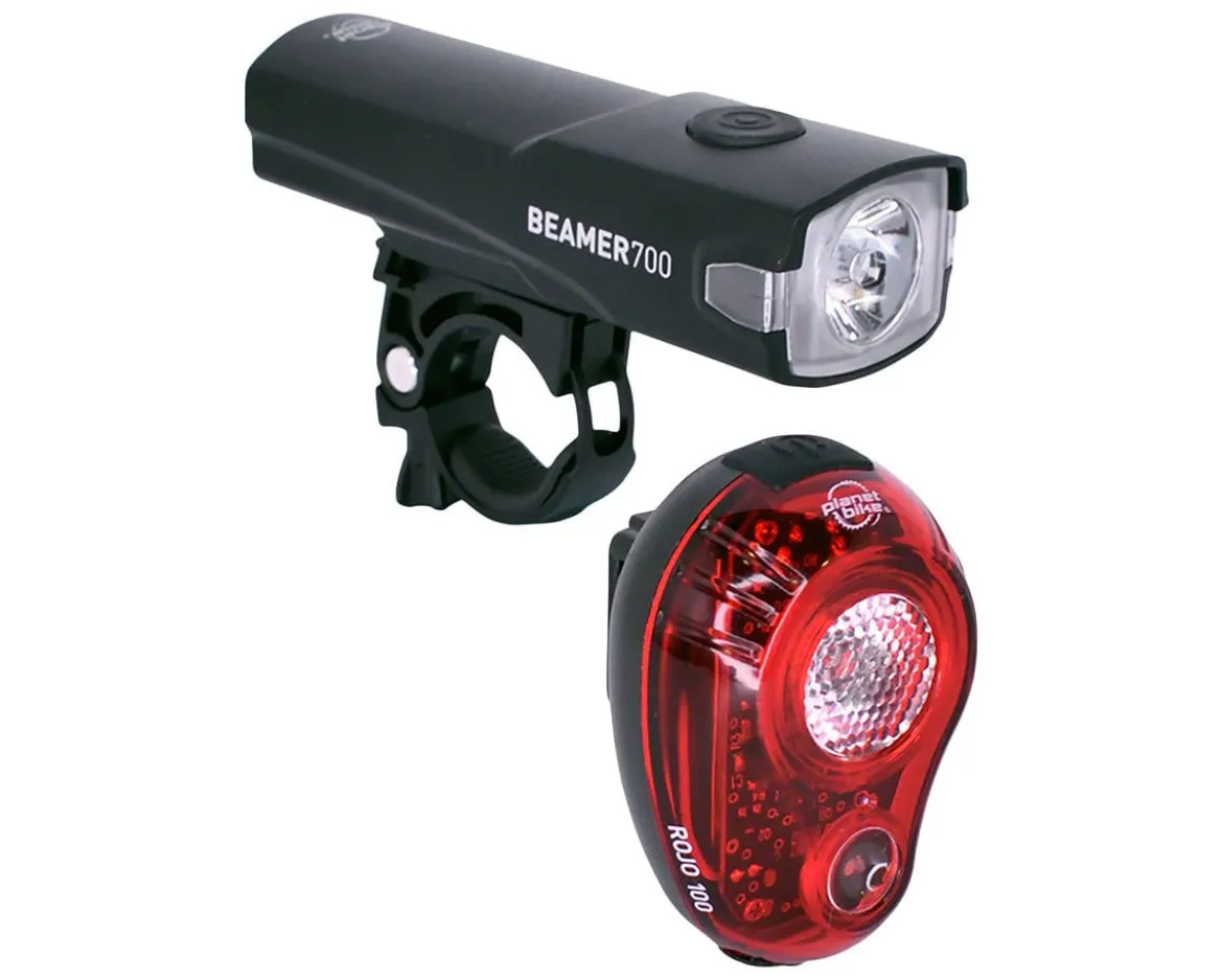 Planet Bike Beamer 700/Rojo 100 Headlight/Tail Light Set