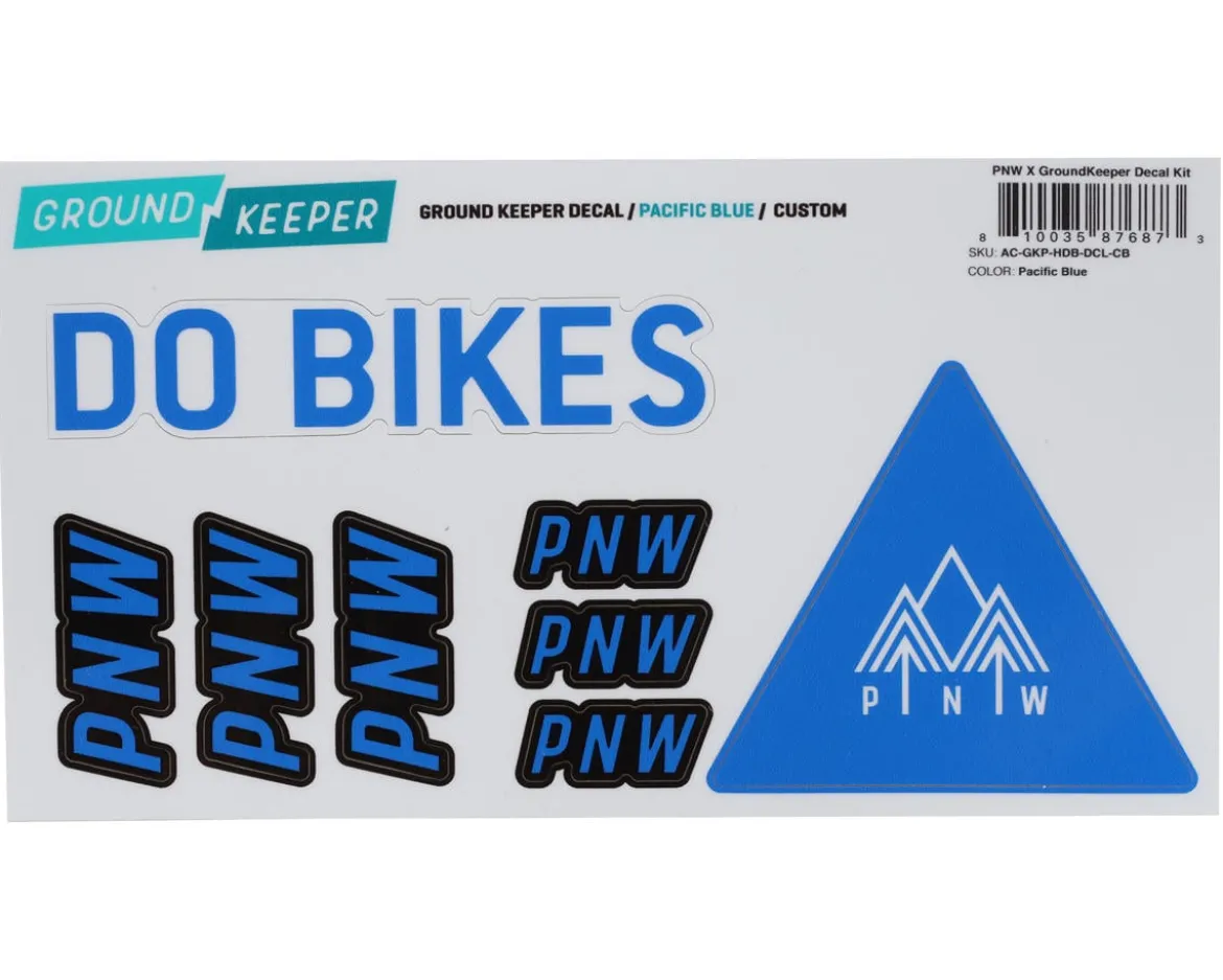 PNW Components X Ground Keeper Custom Handlebar Decal Kit (Pacific Blue) (For Loam and Range Gen 4)