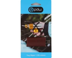 Portland Design Works Tiny Object CO2 Inflator (Silver/Gold) (w/ Leather Holder)