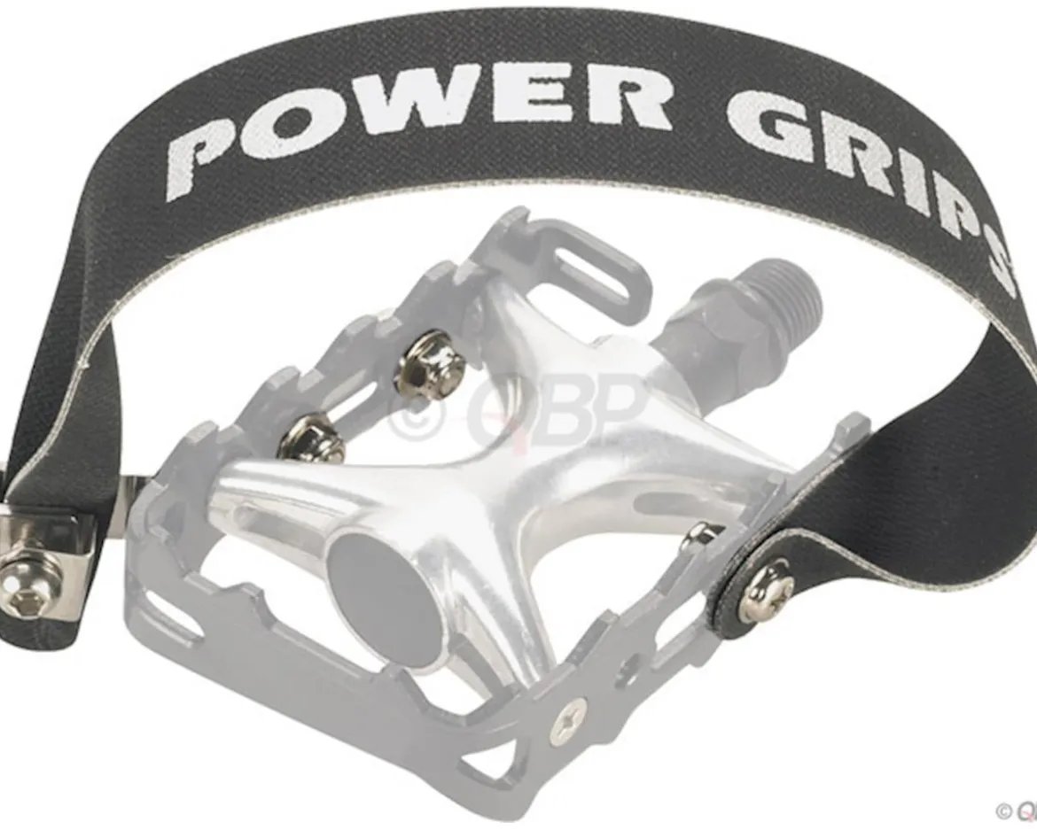 Power Grips Extra Long Toe Straps (Black) (375mm) (w/ Hardware)