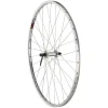 Quality Wheels CR-18 Polished Front Wheel (27") (QR x 100mm) (Rim Brake) (Silver)