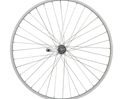 Quality Wheels Value Single Wall Series Coaster Brake Rear Wheel (700c) (3/8" x 124mm) (Coaster Brake) (3 Prong Cog) (Silver)