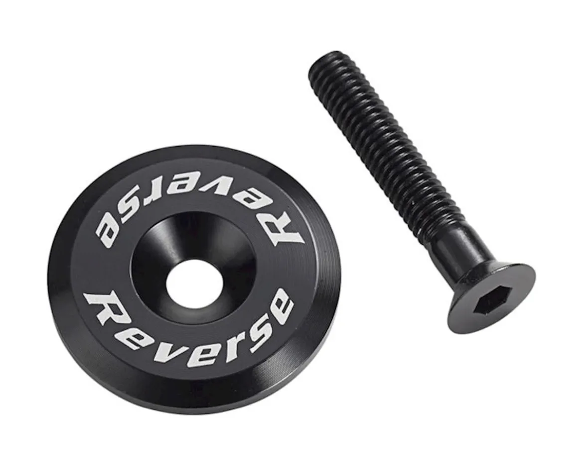 Reverse Components Alloy Ahead Top Cap with Screw (Black)