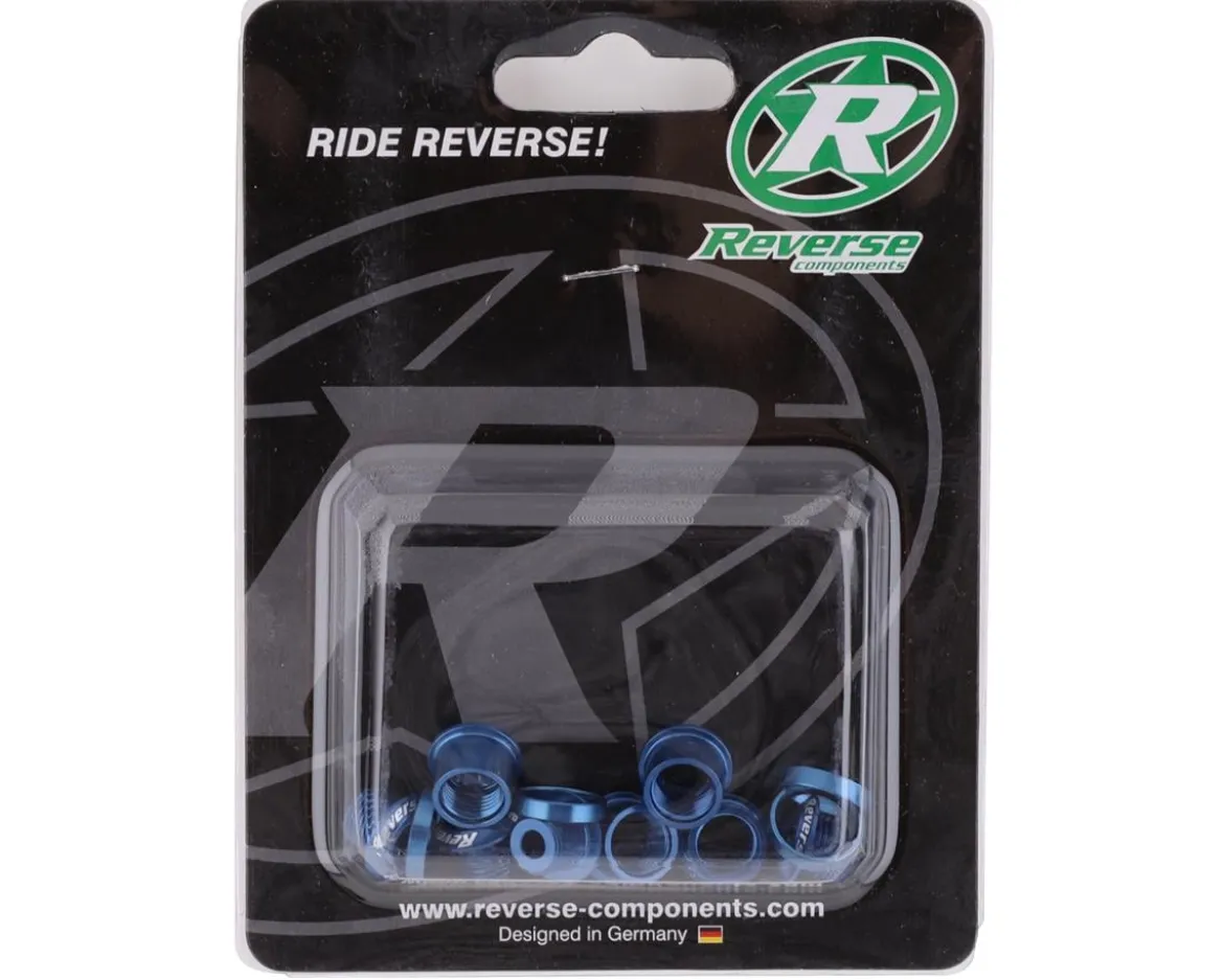 Reverse Components Chainring Bolt Set (Blue) (4 Pack)