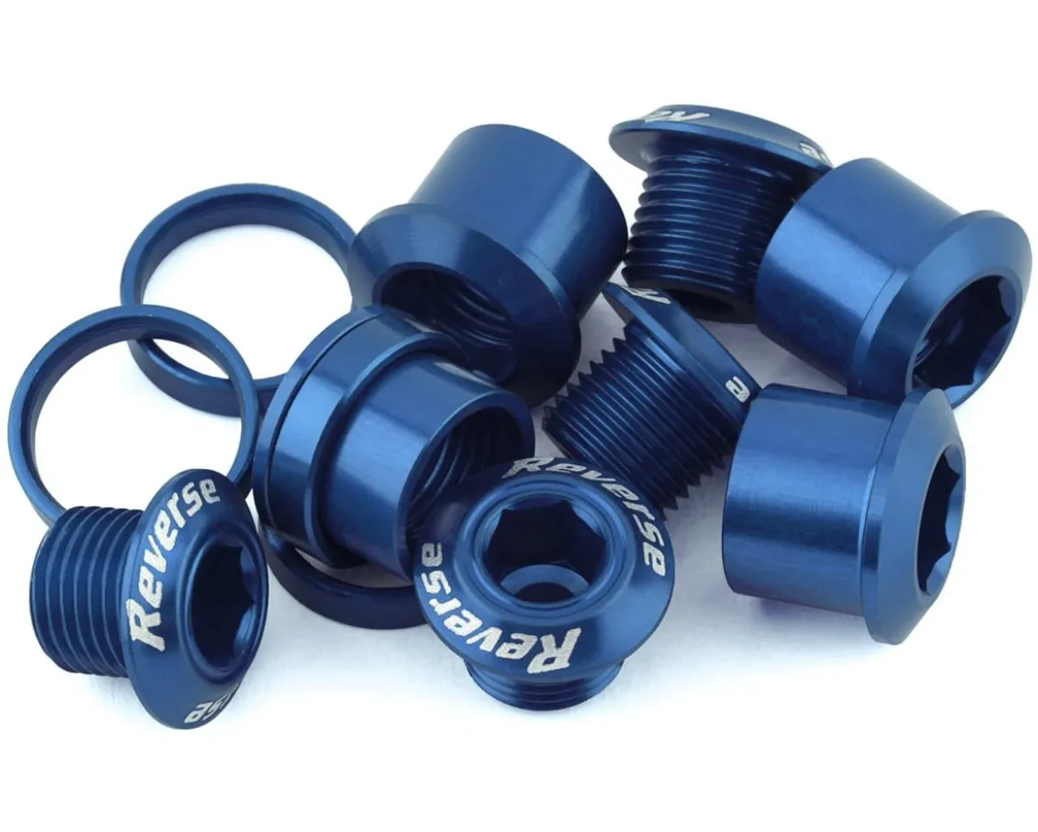 Reverse Components Chainring Bolt Set (Blue) (4 Pack)