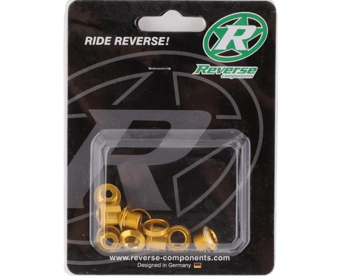 Reverse Components Chainring Bolt Set (Gold) (4 Pack)