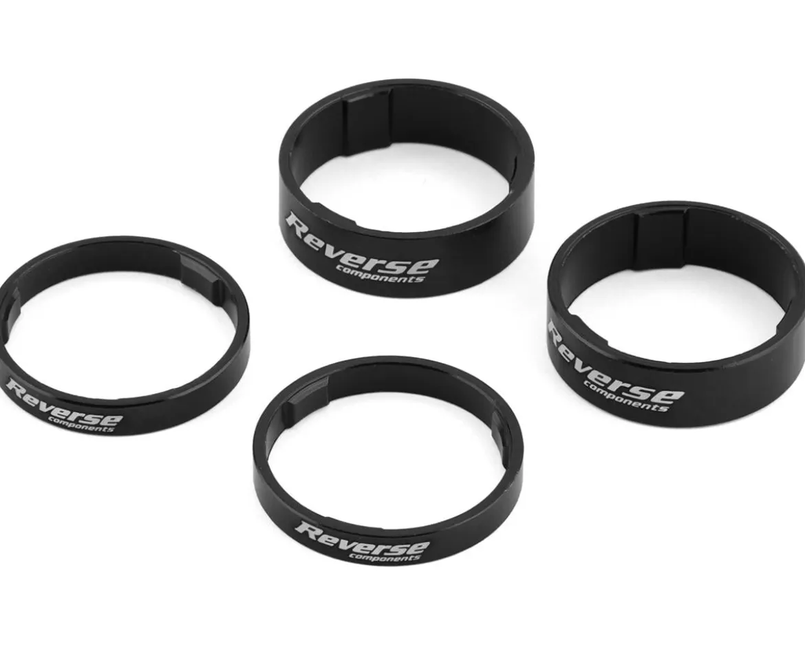 Reverse Components Ultralight Headset Spacer Set (Black) (4)