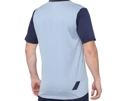 100% Ridecamp Men's Short Sleeve Jersey (Light Slate/Navy) (S)
