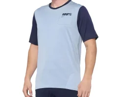 100% Ridecamp Men's Short Sleeve Jersey (Light Slate/Navy) (S)