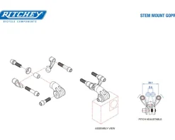 Ritchey Universal Stem Mount (Black) (Narrow Spacing) (With GoPro Style Interface)
