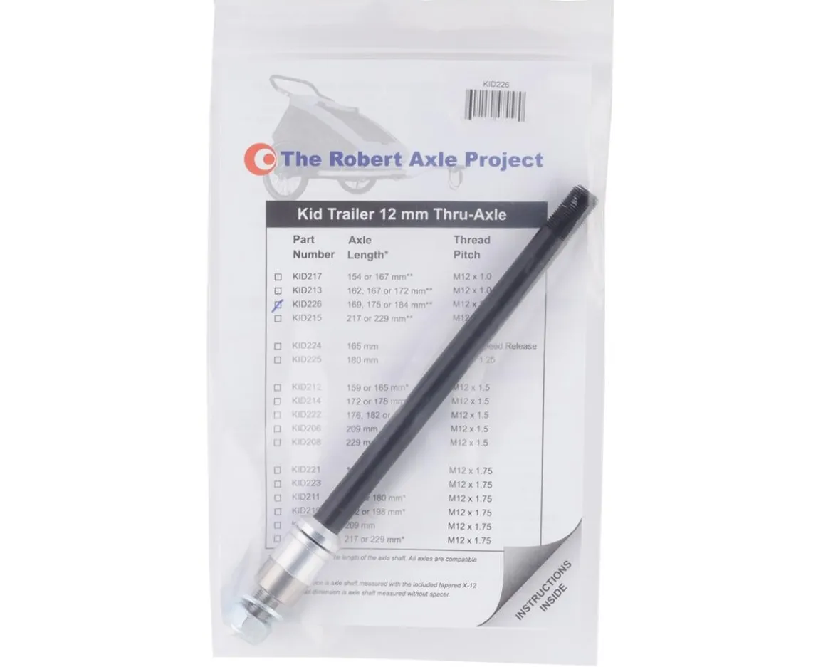 Robert Axle Project Kid Trailer 12mm Thru Axle (Black) (169, 175 or 183mm) (M12 x 1.0)