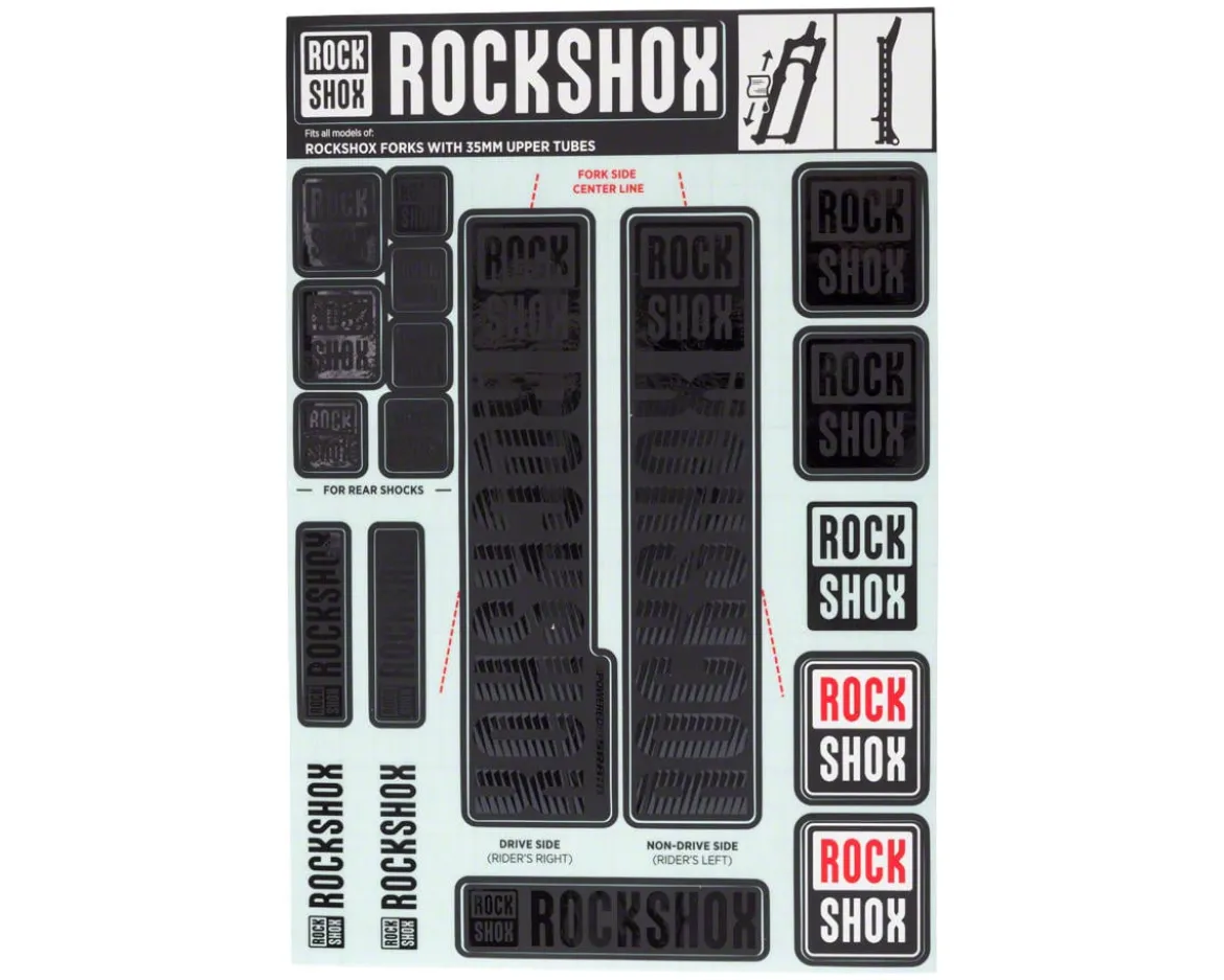 RockShox Decal Kit (35m) (Stealth Black)