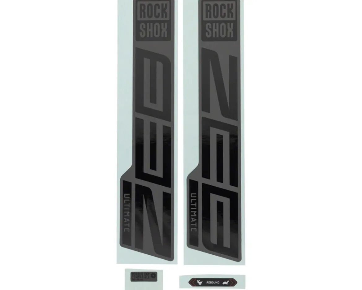 RockShox ZEB Ultimate Decal Kit (Gloss Black for Matte Grey Lowers)
