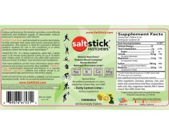 Saltstick Fastchews Chewable Electrolyte Tablets (Zesty Lemon Lime) (1 | 60 Tablet Bottle)