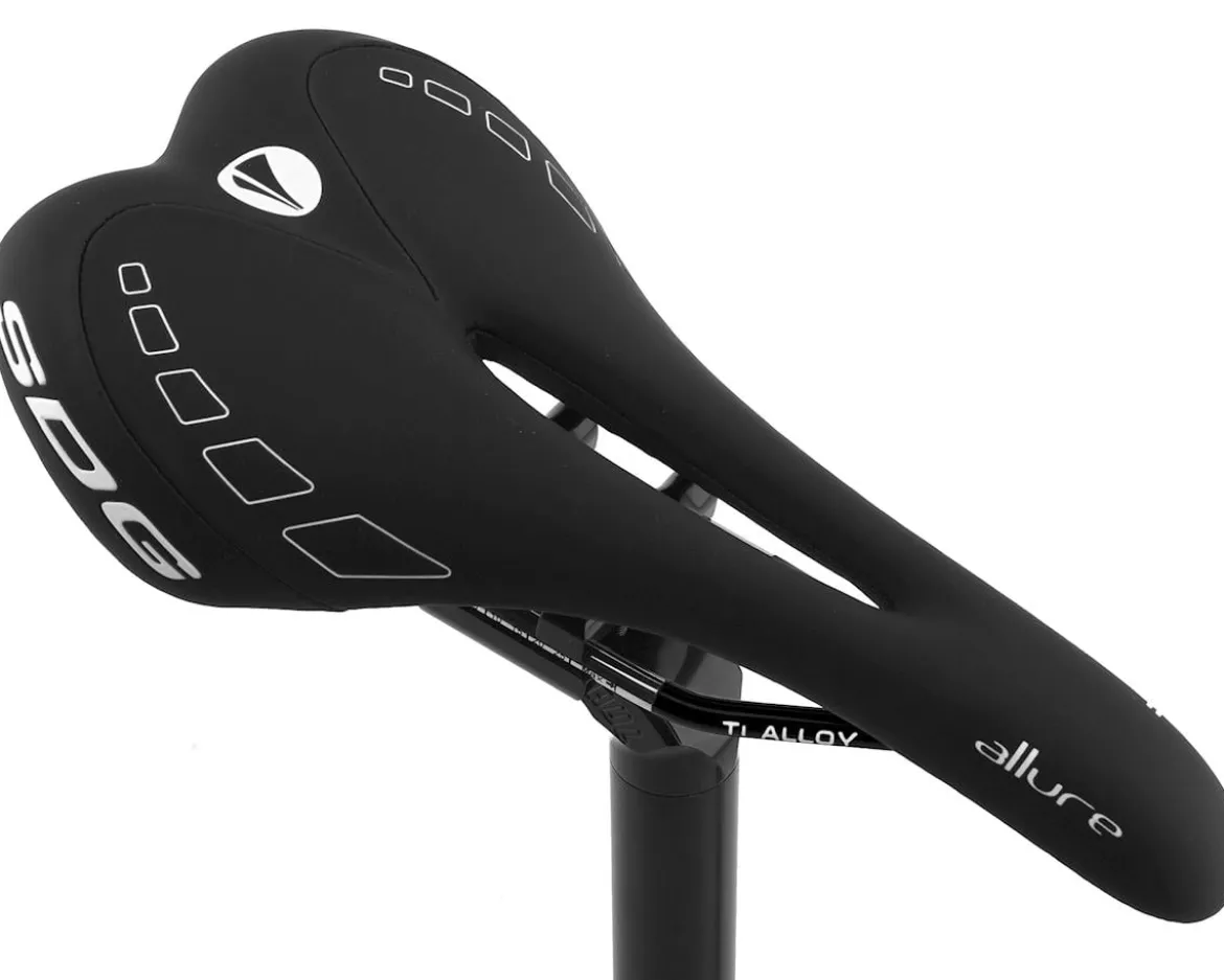 SDG Allure Women's Saddle (Black/White) (Titanium Rails) (143mm)