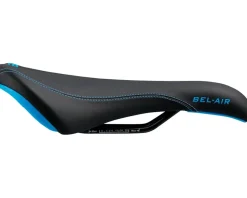 SDG Bel-Air RL Saddle (Black/Cyan) (Steel Rails) (140mm)