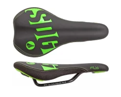 SDG Fly Jr Kid's Saddle (Black/Green) (Steel Rails) (122mm)