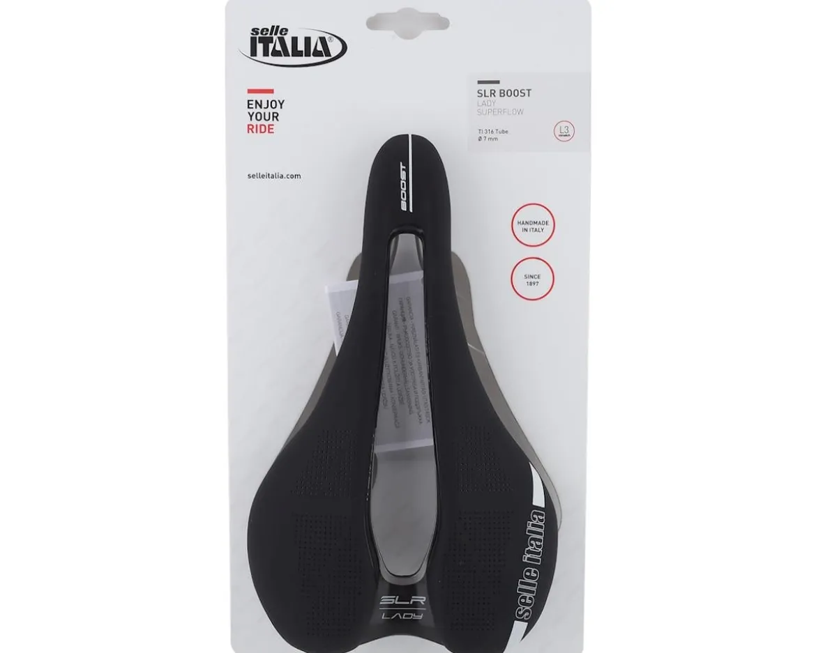 Selle Italia SLR Lady Boost Superflow Saddle (Black) (Titanium Rails) (L3) (145mm)