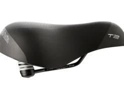 Selle Italia T2 Flow Saddle (Black) (Steel Rails) (L2) (233mm)