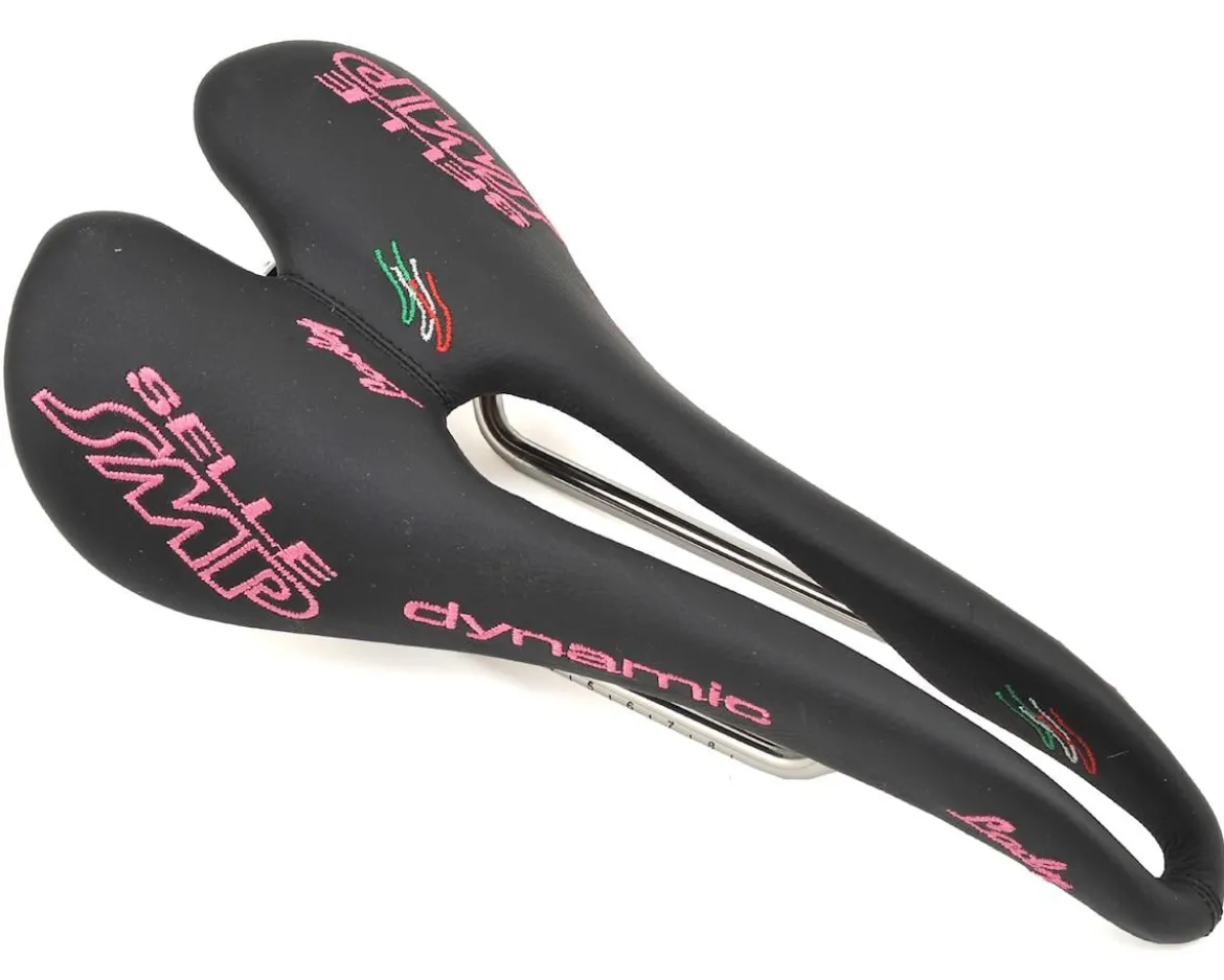 Selle SMP Dynamic Lady's Saddle (Black/Pink) (AISI 304 Rails) (138mm)