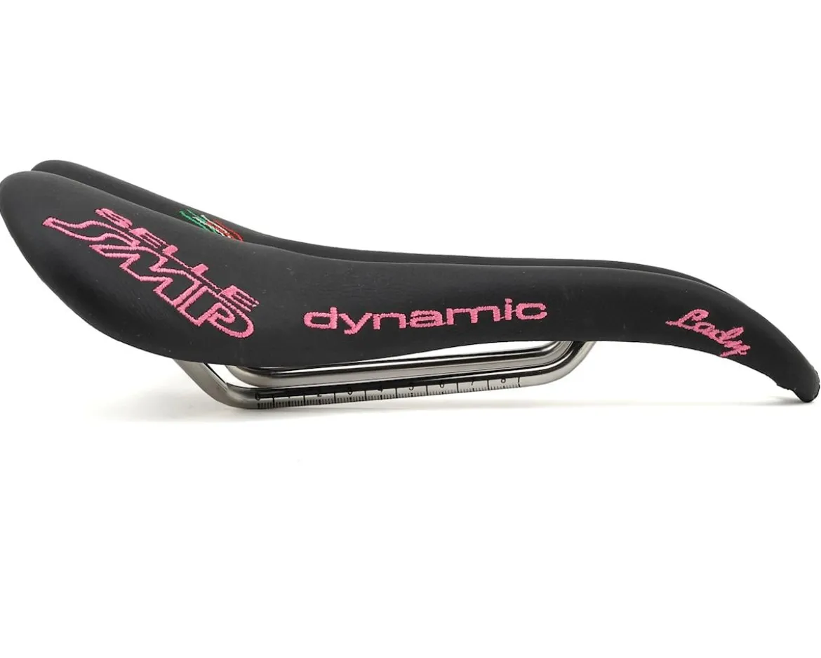 Selle SMP Dynamic Lady's Saddle (Black/Pink) (AISI 304 Rails) (138mm)