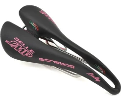 Selle SMP Stratos Lady's Saddle (Black/Pink) (AISI 304 Rails) (131mm)