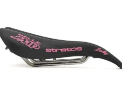 Selle SMP Stratos Lady's Saddle (Black/Pink) (AISI 304 Rails) (131mm)