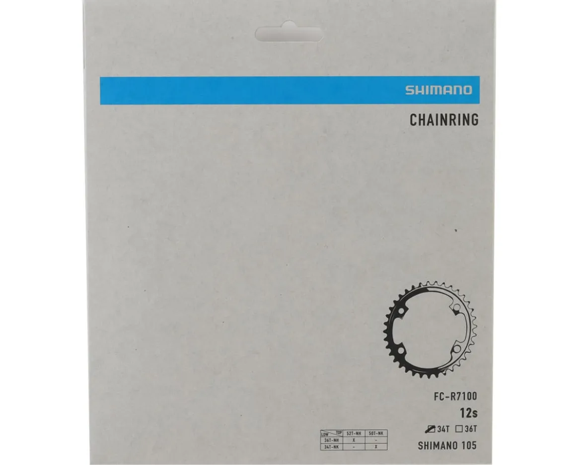Shimano 105 FC-R7100 Chainring (Black) (2 x 12 Speed) (110mm BCD) (Inner) (34T)
