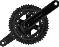 Shimano 105 FC-R7100 Crankset (Black) (2 x 12 Speed) (Hollowtech II) (165mm) (50/34T)