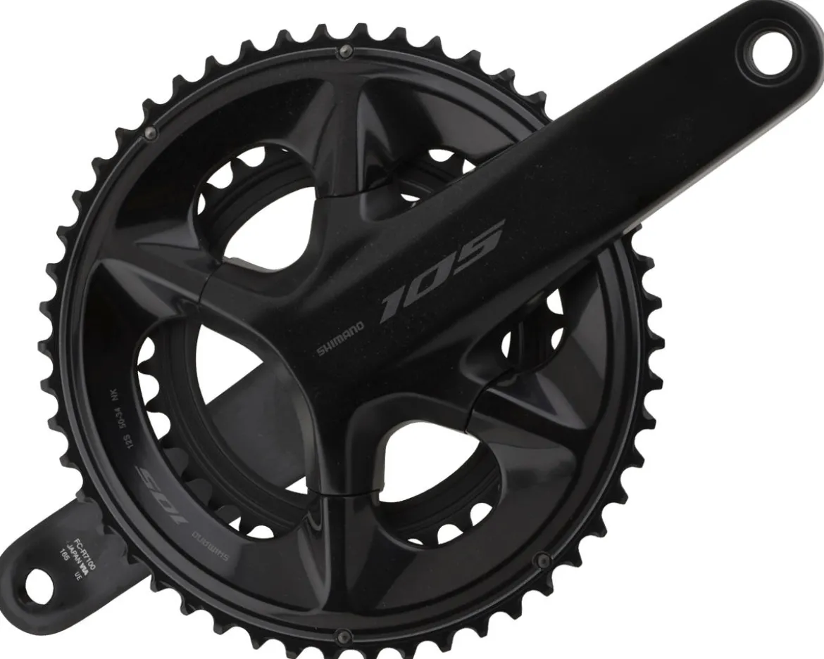 Shimano 105 FC-R7100 Crankset (Black) (2 x 12 Speed) (Hollowtech II) (165mm) (50/34T)