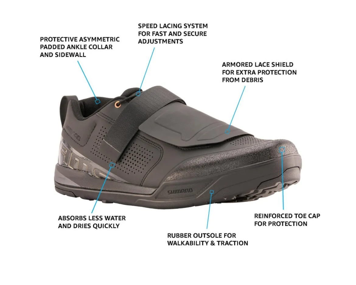 Shimano AM9 Clipless Mountain Bike Shoes (Black) (40)