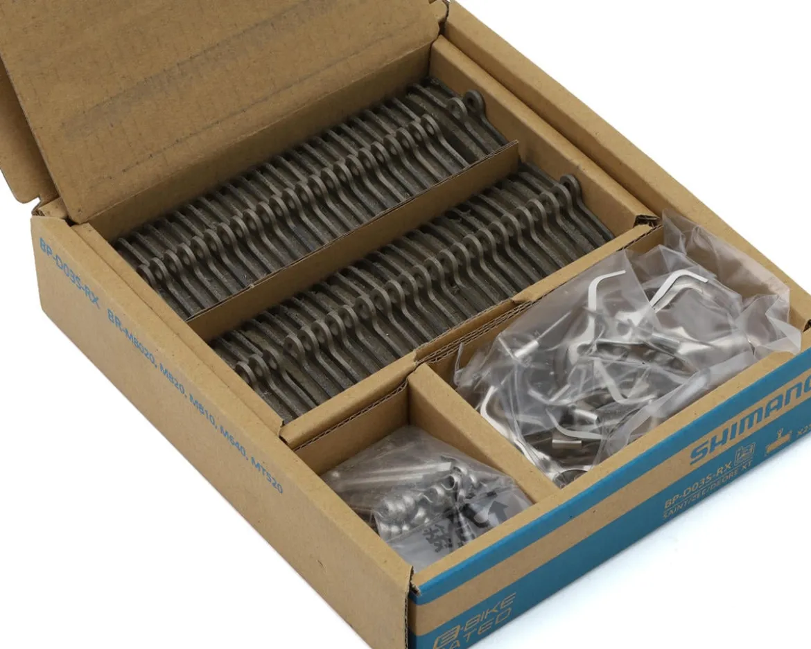 Shimano D03S-RX Disc Brake Pads & Springs Bulk Pack (Resin Compound) (25 Pairs) (Stainless Steel Backplate)