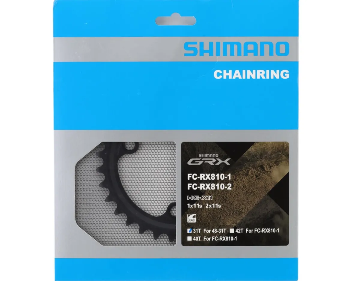 Shimano GRX FC-RX810 Chainring (Black) (80/110mm Asymmetric BCD) (2 x 11 Speed) (Inner) (31T)