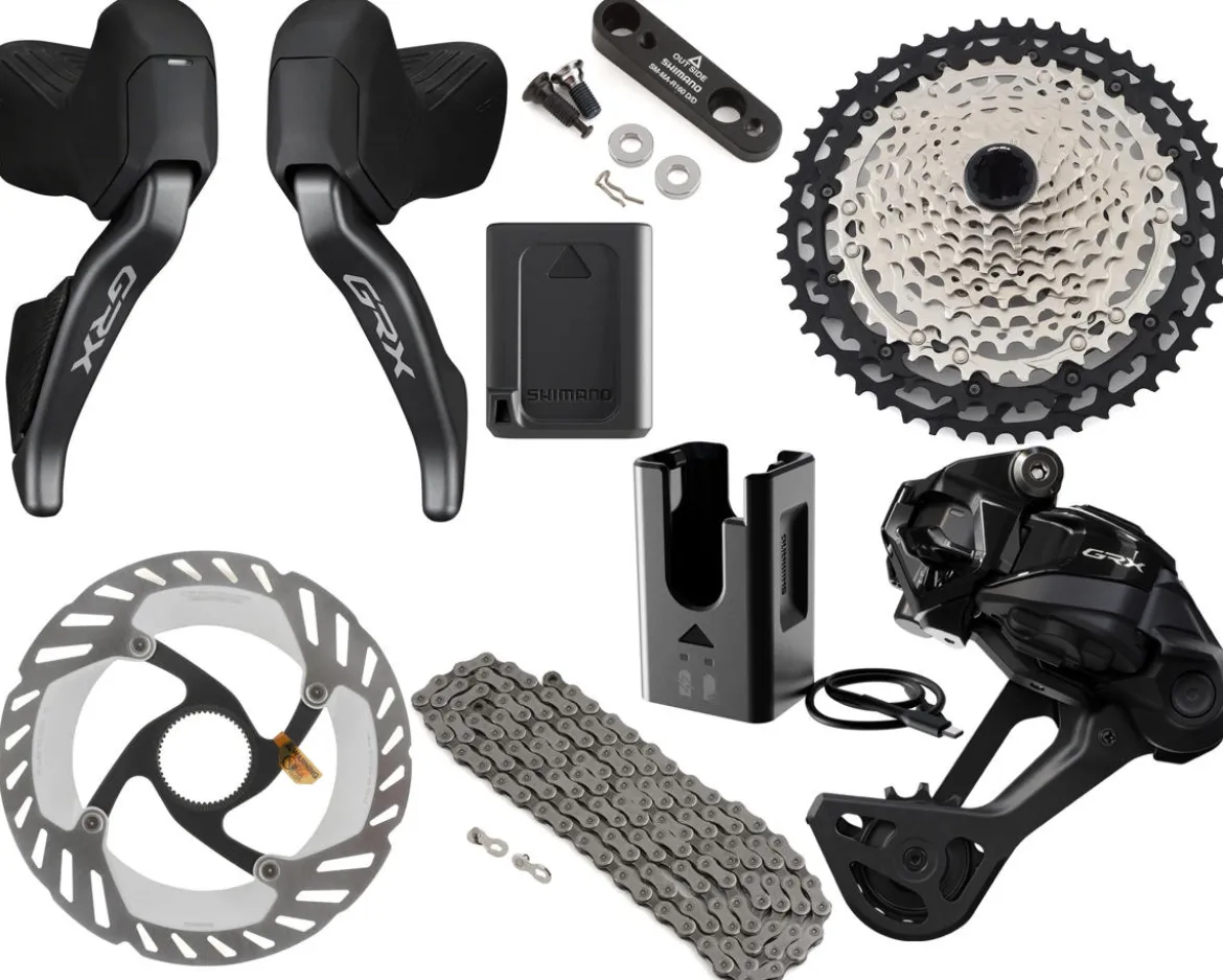 Shimano GRX RX827 Di2 Groupset (Black) (1 x 12 Speed) (10-51T) (Electronic) (Wireless)