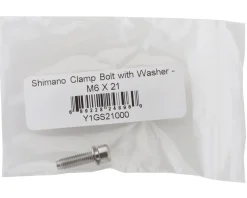 Shimano Left Crank Arm Pinch Bolt with Washer (Silver) (M6 X 21) (Single)