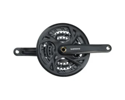 Shimano Altus FC-M371 Crankset (Black) (3 x 9 Speed) (Square Taper) (170mm) (48/36/26T) (w/ Chain Guard)