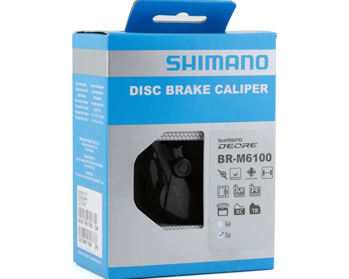 Shimano Deore BR-M6100 Disc Brake Caliper (Black) (2-Piston) (Hydraulic) (Front or Rear) (Post Mount) (No Adapter)