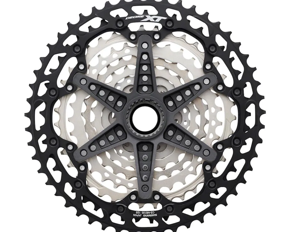 Shimano Deore XT/GRX CS-M8100 Cassette (Silver/Black) (12 Speed) (Micro Spline) (10-45T)