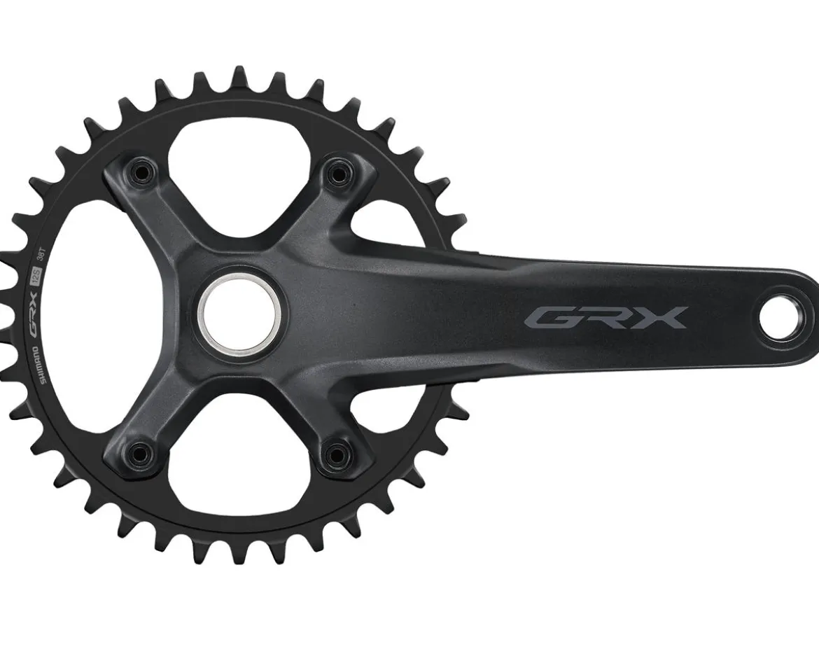 Shimano GRX FC-RX610-1 Crankset (Black) (1 x 12) (Hollowtech II) (165mm) (38T)