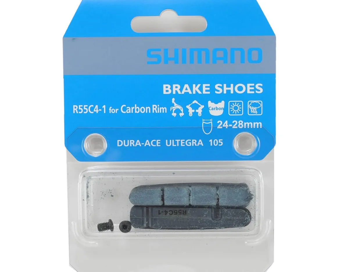 Shimano R55C4-1 Carbon Rim Brake Pad Inserts (Black) (1 Pair) (For Shimano/SRAM) (For Wide Rims) (24 - 28mm)