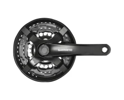 Shimano Tourney FC-TY501 Crankset (Black) (3 x 6/7/8 Speed) (Square Taper) (170mm) (48/38/28T) (Riveted)