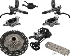 Shimano XTR M9100 Mountain Bike Groupset (Grey/Black) (1 x 12 Speed) (4-Piston Brakes)