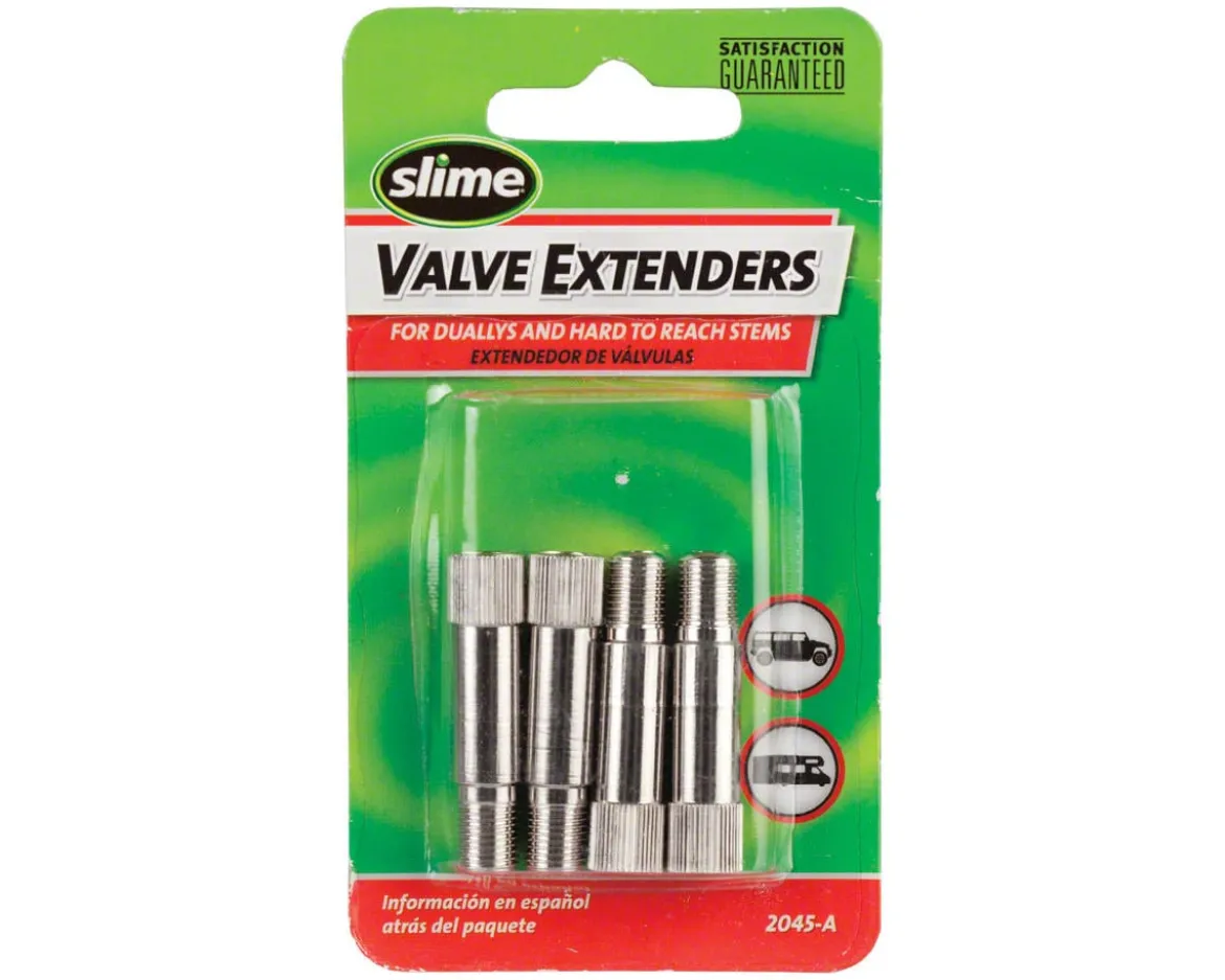 Slime Schrader Valve Extenders (Silver) (4 Pack) (1.25")