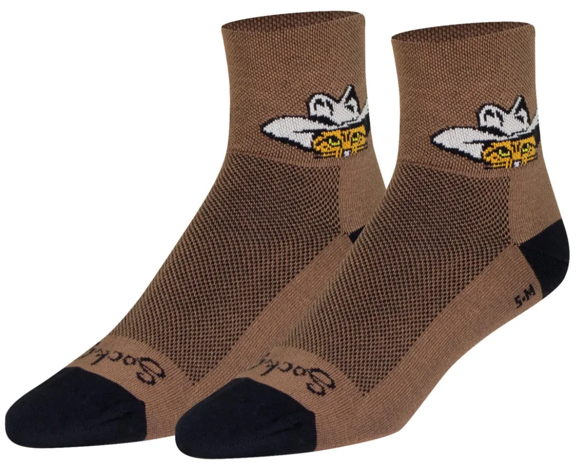 Sockguy Meowdy 3" Socks (Brown) (S/M)