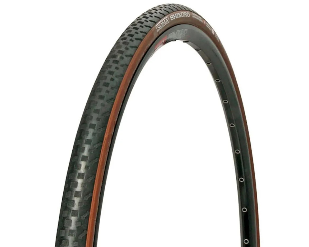 Soma Shikoro Armored Clincher Tire (Black/Brown) (700c) (28mm) (Folding)
