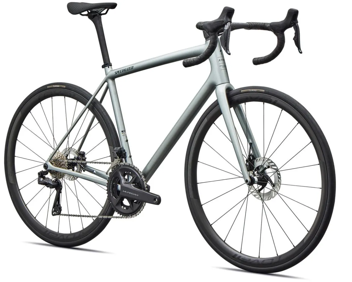 Specialized Aethos 2 Pro (Gloss Shadow Silver/Emerald Metallic) (54cm) (Shimano Di2)