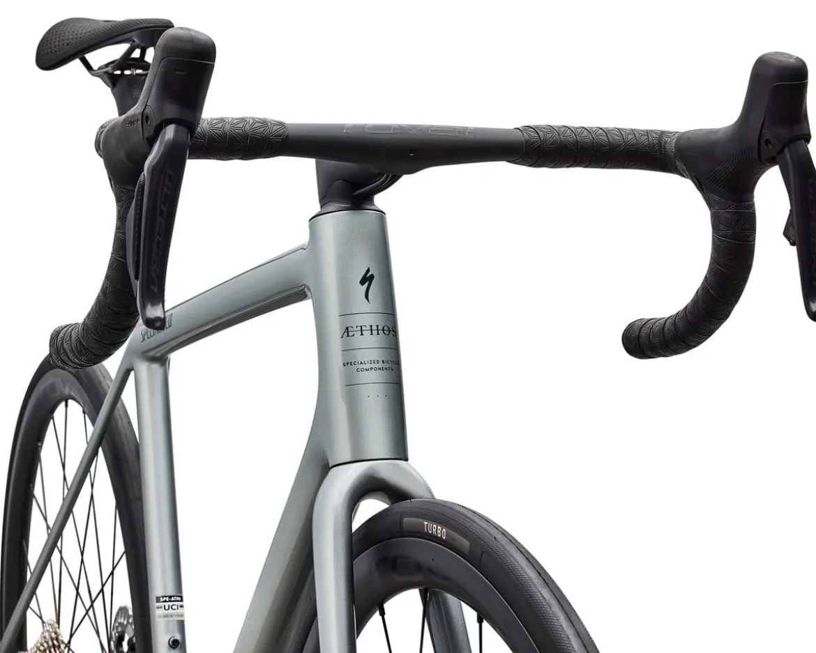 Specialized Aethos 2 Pro (Gloss Shadow Silver/Emerald Metallic) (54cm) (Shimano Di2)