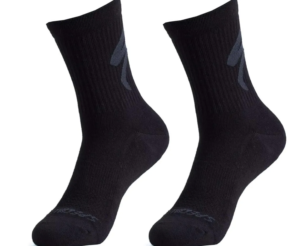 Specialized Cotton Tall Logo Socks (Black) (XL)