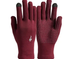 Specialized Thermal Knit Long Finger Gloves (Maroon) (L)