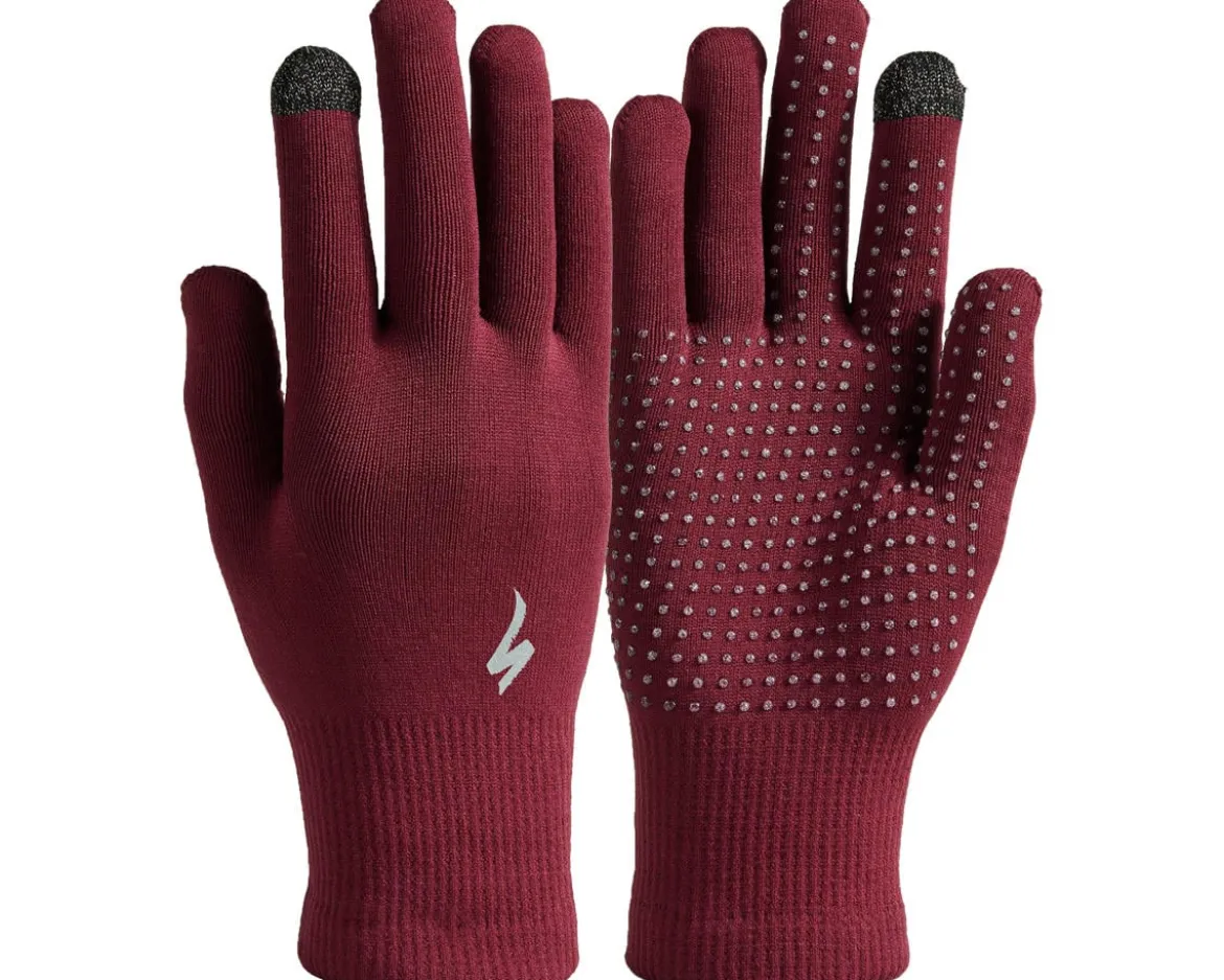 Specialized Thermal Knit Long Finger Gloves (Maroon) (L)